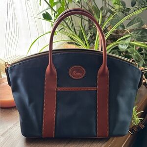 Dooney & Bourke canvas and leather satchel shoulder bag